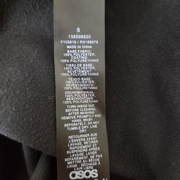 ASOS DESIGN Womens Black Faux Leather Contrast Stitch Mini Dress Size Small - Picture 7 of 7